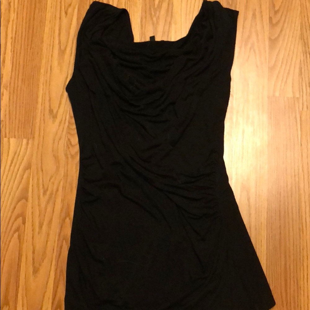 Cowl neck black top